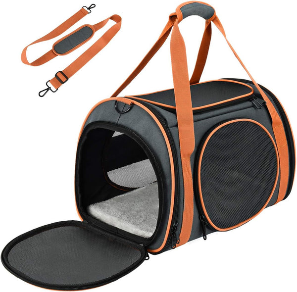 OKMEE Cat Carrier TSA Airline Approved with Ventilation for Small Medium Cats Dogs