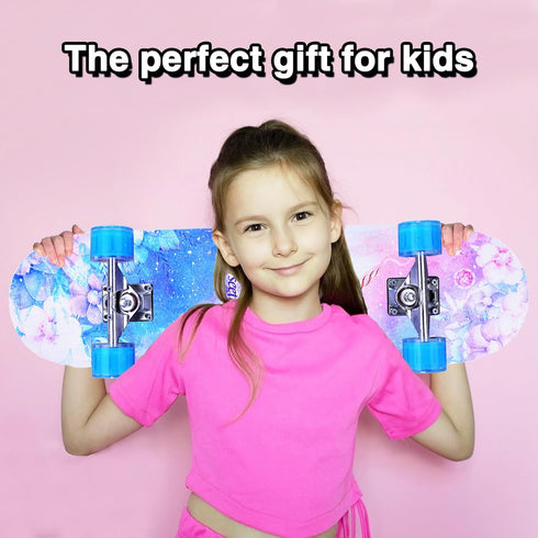 Skateboards for Beginners Kids Boys Girls and Adults, 31''x8'', 7-Layer Maple, Double Kick Concave, Solid & Durable