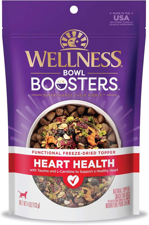 Wellness Bowl Boosters, Dog Food Topper for Small, Medium, & Large Breeds, Grain Free, Heart Health Chicken