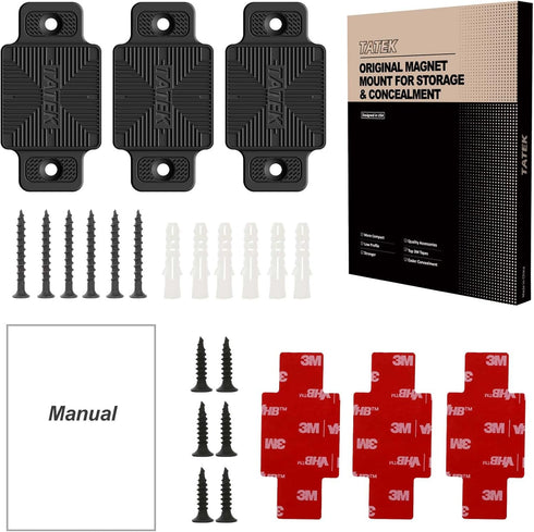 TATEK 46 Lbs Gun Magnet Mount for Vehicle Rated. Premium Rubber Coated Magnetic Pistol Holster for Car, Truck, Home