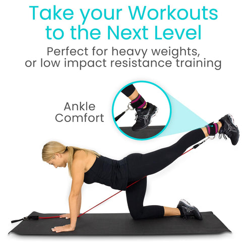 Vive Workout Ankle Straps for Women, Cable Kickback Machine Pair for Weighted Legs, Glutes, Abs
