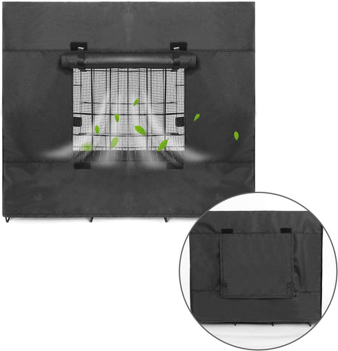 Durable Double Door Dog Crate Cover for Large Pet Kennel, Universal Fit for 24-48 Inch Wire Crate - Black (24 Inch)