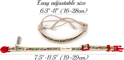 Pettsie Cat Collar, Breakaway Safety and Friendship Bracelet, Adjustable 7.5-11.5 Inches, Red