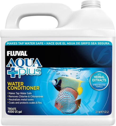 Fluval AquaPlus Water Conditioner, 0.5 Gal., A8345, White Aquarium Water Treatment