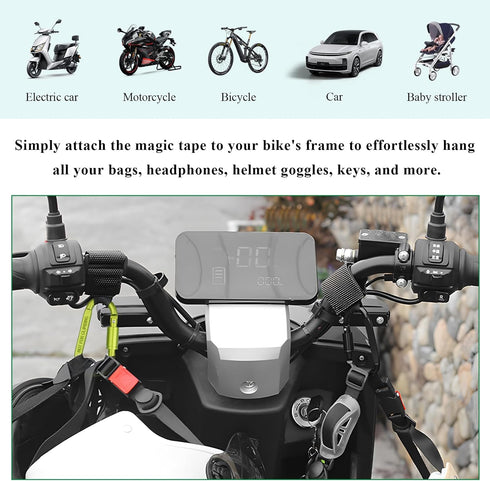 Sbulhia 2PCS Headsets Hook for Hanging Helmet Goggle Bags, Heavy Duty Carabiner Clip, Adjustable Strap Hook for Scooter