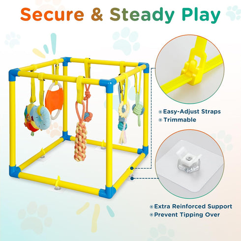0-6 TOOGE Upgraded Puppy Play Gym: Small Dog Puppy Jungle Gym Playground Adjustable Hanging Dogs Enrichment Chew Toys
