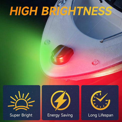 IP67 Boat Navigation Lights Red and Green, Bow Lights for Boats LED Waterproof, Boat Light Marine Running Light