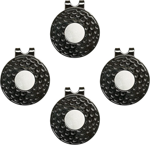 Magnetic Golf Hat Clips 4, 6, or 8 PCS Ball Marker Holders for Caps, Hats, Gloves, Bags, Visor, Belt (Black, Bronze)