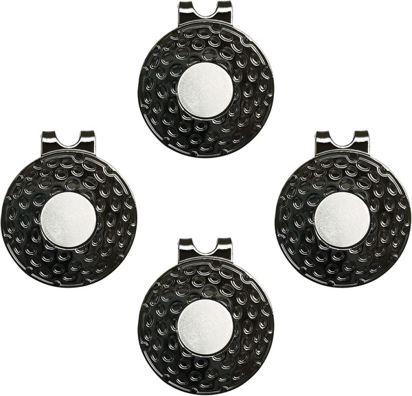 Magnetic Golf Hat Clips 4, 6, or 8 PCS Ball Marker Holders for Caps, Hats, Gloves, Bags, Visor, Belt (Black, Bronze)
