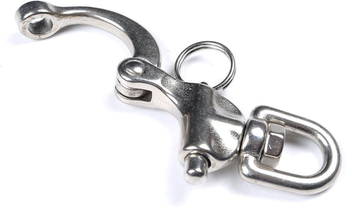 Mxeol Quick Release Bail Rigging Swivel Eye Snap Shackle, Stainless Steel Clip for Sailing Boat Marine