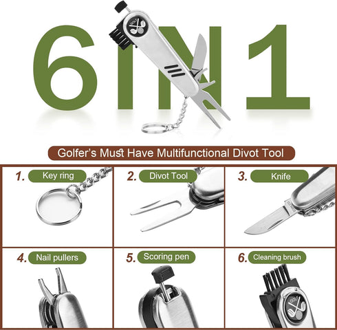 Golf Gifts Set for Men and Women - Hi-End Case, Golf Balls, Rangefinder, Tees, Brush, Divot Knife, Scorer
