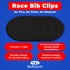 (4pcs) bibSNAPS Race Bib Clips - Safety Lock Fasteners - Secures Running, Marathon, Cycling and Event Number, Non