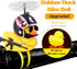 wonuu Rubber Duck Bike Bell, Squeeze Ducks with Helmet for Cycling and Motorcycle Accessories