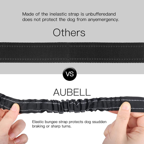 Car,2 Pack Set 3-in-1 AUBELL Dog Seat Belt for Adjustable Reflective Bungee Heavy Duty Dog Car Harness Tether with Clip