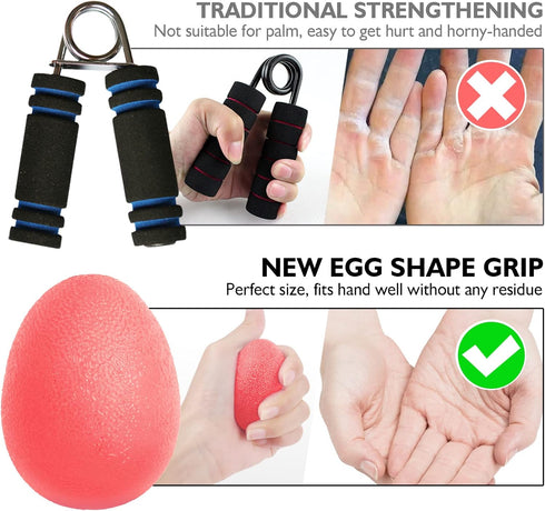 Set 3 Peradix Hand Grip Strength Trainer, Stress Relief Ball, Wrist Rehab Therapy Hand Grip Equipment Ball Squishy