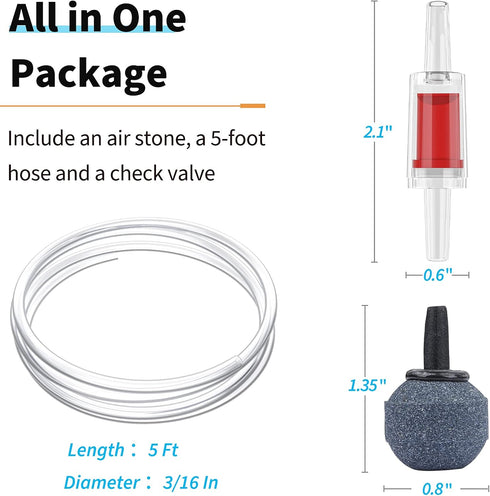 Pawfly Aquarium 15-40 GPH Compact Air Pump, Quiet Oxygen Aerator Pump with Air Stone and Accessories