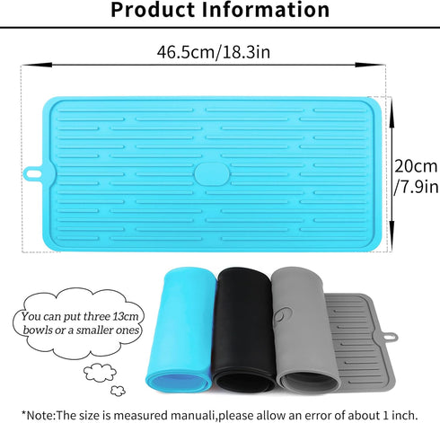 Ptlom Dog Food Mat, Anti-Slip Waterproof Feeding Mat for Dogs and Cats, Prevent Messy Spills