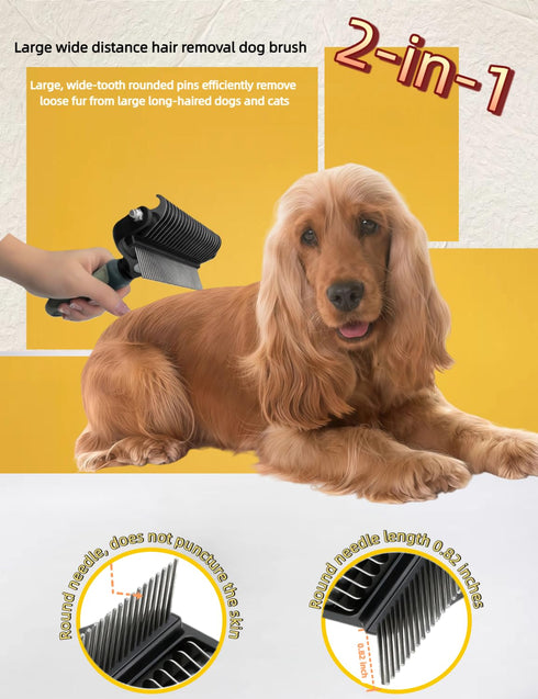 ZHUOYUE ZX 3-in-1 3PCS, Deshedding Dog Brush, Deshedding Dog Grooming Brush & Undercoat Rake with Dematting Comb