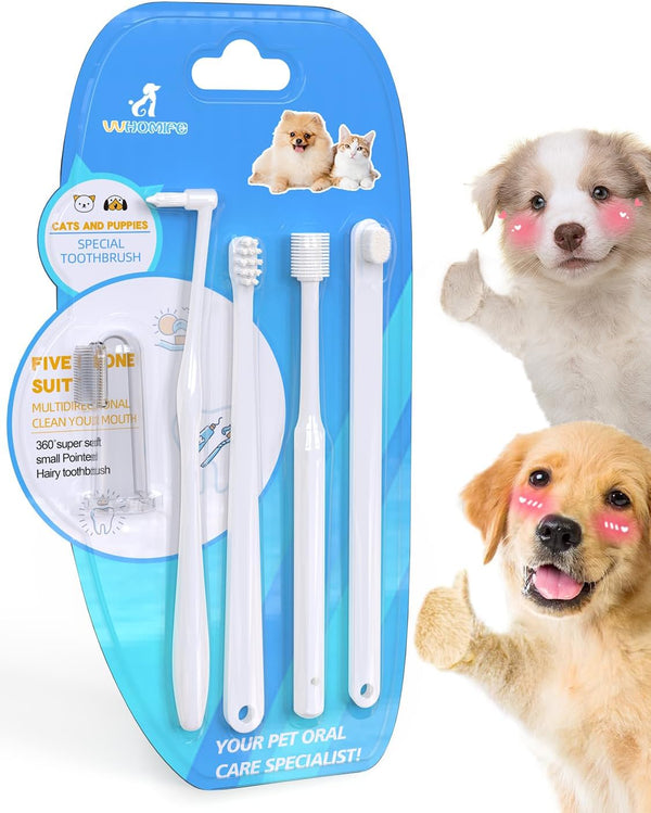 Small Dog Toothbrush Kit,Puppy Tooth Brushing Kit, Suitable for All Puppy and