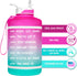 NatureWorks HydroMATE Half Gallon Water Bottle, 64 oz with Time Markers, BPA Free, Reusable Leak Proof Jug