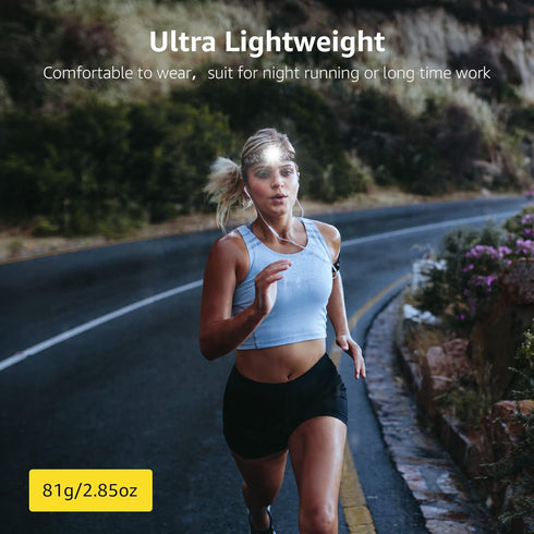 Lighting Ever LED Headlamp Rechargeable 2 Packs - Super Bright Head Lamp with 5 Modes for Camping