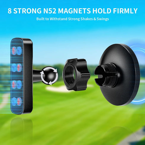 IJANPR Magnetic Golf Cart Phone Holder Mount, Magnetic Phone Holder for Gym, Compatible with All Phones, Golfing