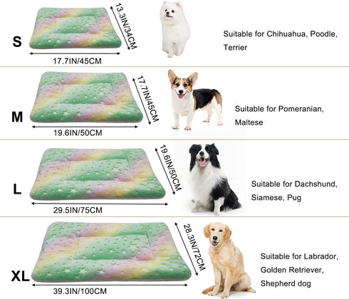 Cat Dog Bed Mat & Blanket, Reversible Pets Crate Pad Bed Mat, Ultra Soft Warm Fleece for Small Puppy Kitty, Washable