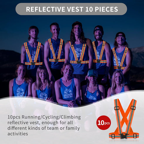 Reflective Running Vest with Safety Straps, High Visibility Reflector