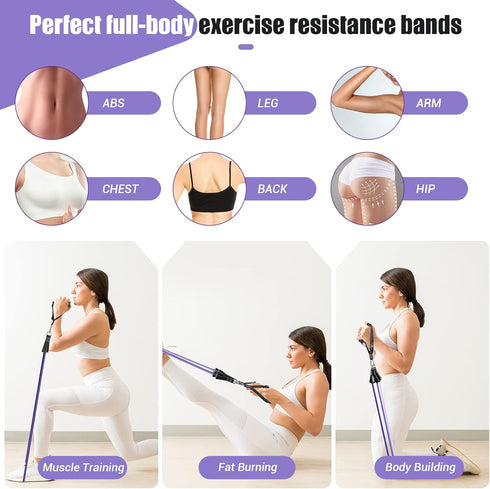 Resistance Bands with Handles for Women, 5 Level Workout Bands for Physical Therapy, Yoga, Pilates