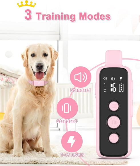 Bousnic Shock Collar for Dogs, Waterproof Rechargeable Electric Training Collar with Remote for Small Medium Large Dogs