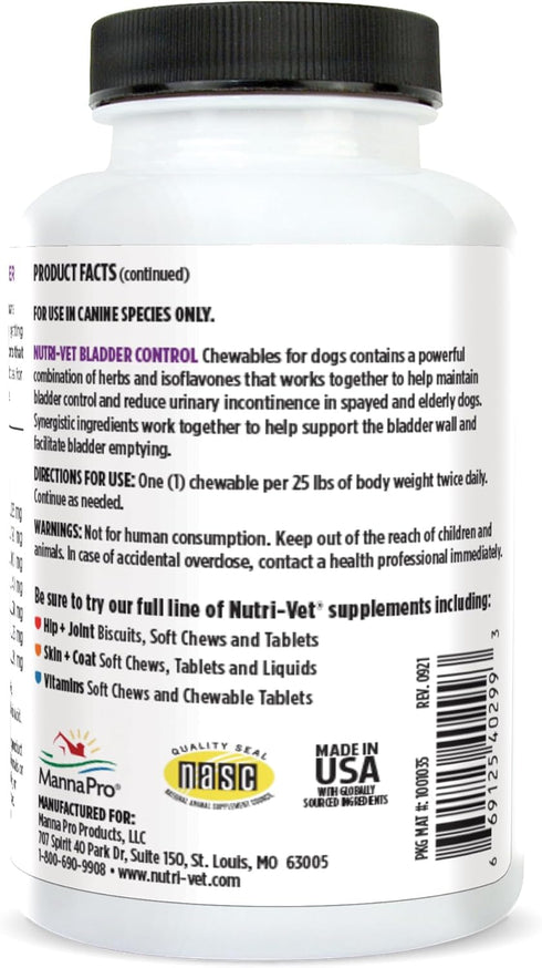 Immune 90 Nutri-Vet Bladder Control Supplement, Cranberry Supplement, Dog Products, Support, Helps Dog Urinary
