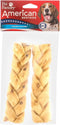 Pet Factory American Beefhide 6" Braided Sticks Dog Chew Treats - Chicken Flavor, 2 Count