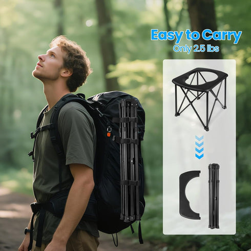 YOSN 15.6'' 2-Second Setup, 350LBS Portable Toilet for Camping, Ultralight Foldable Camping Toilet Portable Potty