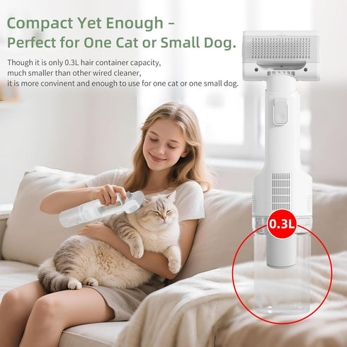 NOEMOCY 5 1 Dog Vacuum for Shedding Grooming, Cordless Dog Grooming Kit with Strong Suction for Dogs and Cats, Low