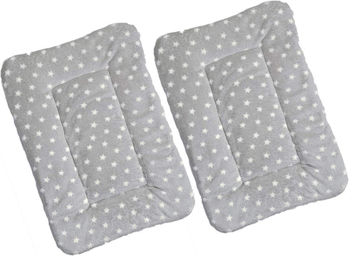 2 Pcs Pet Bed Mats, Ultra Soft Reversible Faux Lambswool Kennel Pad for Medium Small Dogs and Cats