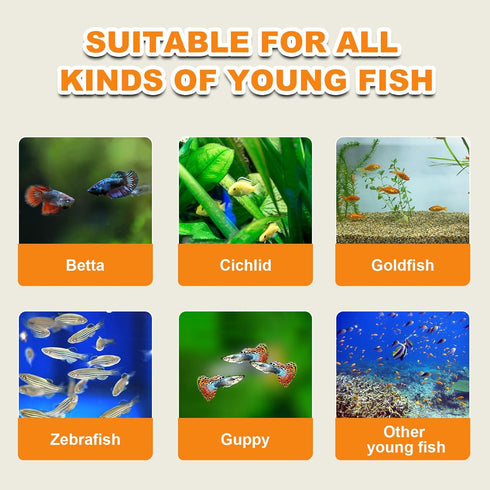 90% (0.7oz) Brine Shrimp Eggs Fish Food - Sea Monkey Eggs Hatch Rate Aquatic Foods for Freshwater & Saltwater Fish