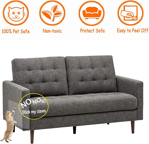Anti Scratching Tapes, 10pcs Furniture Protectors For Cats, 0.1mm Cat Couch Protector, Clear Double Sided Cat Scratch Deterrent Tape for Furniture, Couch, Sofa, Chair and Leather, Cat Training Tape