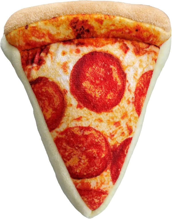 Huxley & Kent Plush Dog Toy w/Squeaker - Pup-eroni Pizza, Cute & Tough Stuffed Toy for Small & Large Dogs
