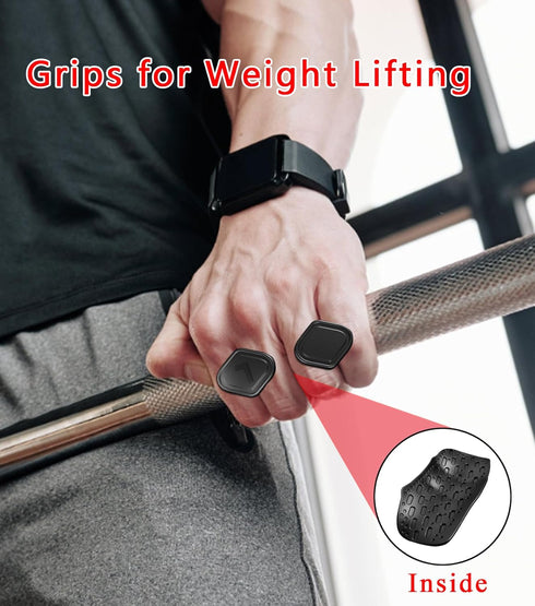FVVWVV 2 Pair Weight Lifting Grips for Men Women, Ergonomics Workout Silicone Gym Grips Pads for Palm Protection
