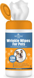 NOVEHA Wrinkle XL Wipes for Dogs | Bulldog, French Bulldog, Pug, English Bulldog - 120 Wipes for Dirt, Wrinkles, Tear