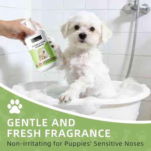 8 Puppy Shampoo for Puppies Weeks Old, Gentle Tearless Dog Shampoo for Smelly Dogs, Deodorizing Dog Shampoo with Aloe