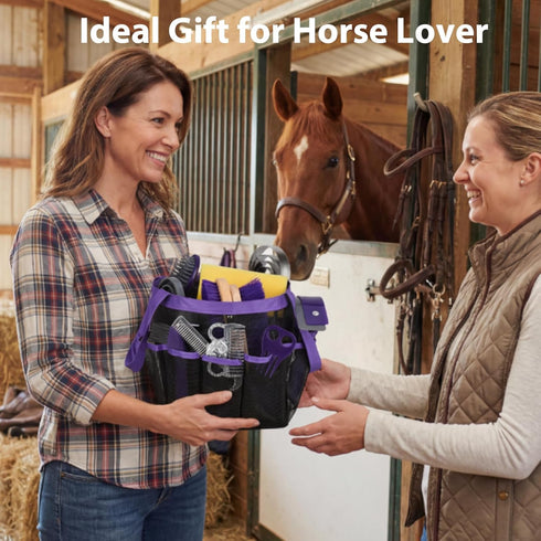 13 Set Piece Horse Grooming Kit, Complete Horse Brush & Curry Comb, Horse Brushes for Grooming with Tote Bag, Tack Room