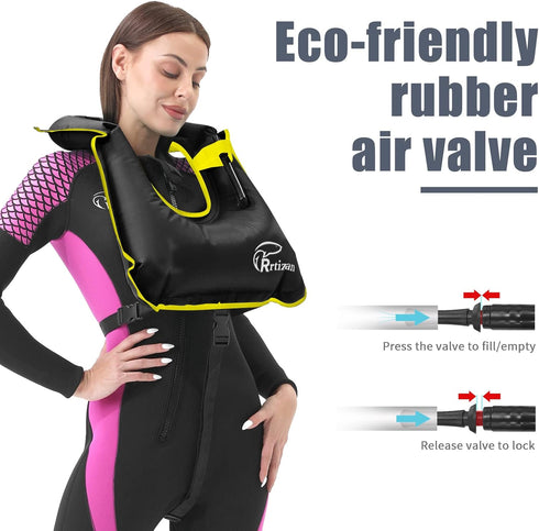 Rrtizan Snorkel Vest, Portable Inflatable Swim Jackets for Adults, Safety for Snorkeling Swimming Diving
