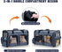 2 2 Cat Carrier for Cats, Foldable Double Cat and Dog Carrier, Small to Medium Size, Front Zippered Compartments,Two