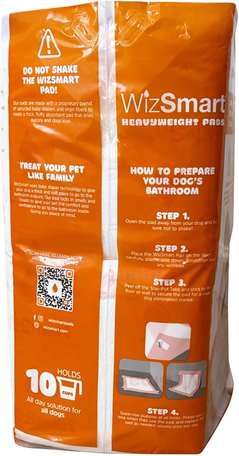23.5" 22", 10 WizSmart Heavyweight Dog Pee Pads for Large Dogs, Puppies, Seniors Ultra Absorbent, Leak Proof, Odor