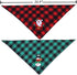 2 Pack Christmas Dog Plaid Bandana with Santa and Snowman Appliques Holiday Scarf for Pet Dog Puppy