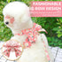 Dog Harness and Leash Set with Bow Knot No Pull Pet Daisy Floral Harness with D-Ring Soft Mesh Dog Harness Vest Set Escape Proof Princess Puppy Harness for Small Girl Dogs Cats(Pink M)