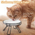 The Ultimate Cat Dining Set: 5.9 inch Ceramic Cat Water Bowl and Anti-vomiting Cat Plates with Metal Stand