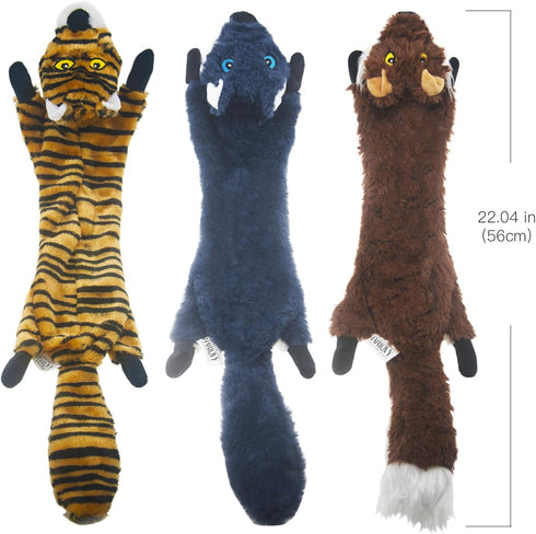 SHARLOVY Dog Squeaky Toys 5 Pack - Crinkle Dog Toy No Stuffing - Plush Chew Toy for Large and Medium Dogs