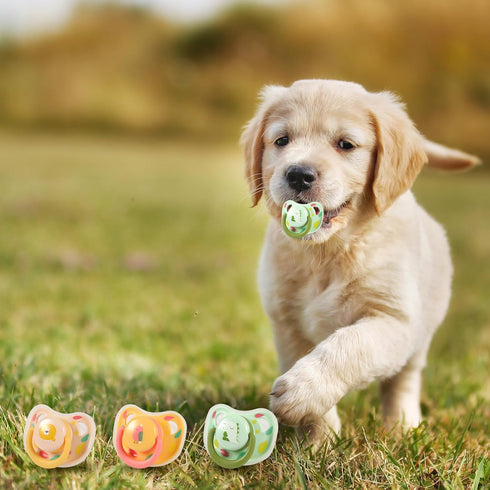 PEUTIER 3pcs (3 Dog Pacifiers, Silicone Puppy Kitten Calming Pacifier Cute Dog Pacifier Chew Toy Pacifier Dog Toy
